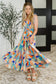 Paint Me Pretty Square Neck Dress in Lime, Blue and Tangerine