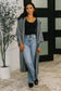 Pamper Travel Hooded Cardigan in Charcoal