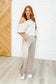 Pilates Princess Off Shoulder Top in Light Taupe