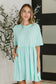 PREORDER: Relaxed Drop Shoulder Dress in Aqua