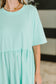 PREORDER: Relaxed Drop Shoulder Dress in Aqua