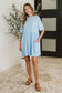 PREORDER: Relaxed Drop Shoulder Dress in Light Blue