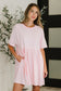 PREORDER: Relaxed Drop Shoulder Dress in Light Pink
