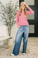 Ribbed Long Sleeve in Fuchsia