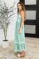 Ripple Effect Spaghetti Strap Dress in Sage
