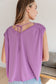 Ruched Cap Sleeve Top in Lavender