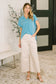 Sea You Soon Collared Top in Costal Blue