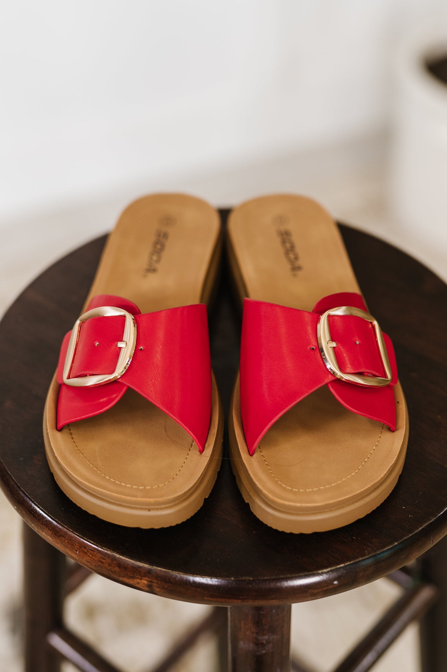 Strawberry Slip on Slide in Delight Red