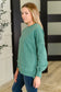Talk Cozy to Me Stepped Hem Pullover in Dark Green