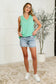 Thread Lightly Ribbed Knit Tank in Tiffany Blue