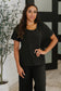 Thyme Boxy Tee in Black