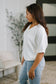 Together We're Unlimited Basic V-Neck Tee in Ivory