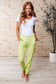 Tommy Two Tone Waffle Joggers Lime