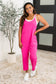 Totally Me Spaghetti Strap Jumpsuit in Hot Pink