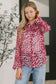 Totally Not Dramatic Leopard Print Button Down in Hot Pink
