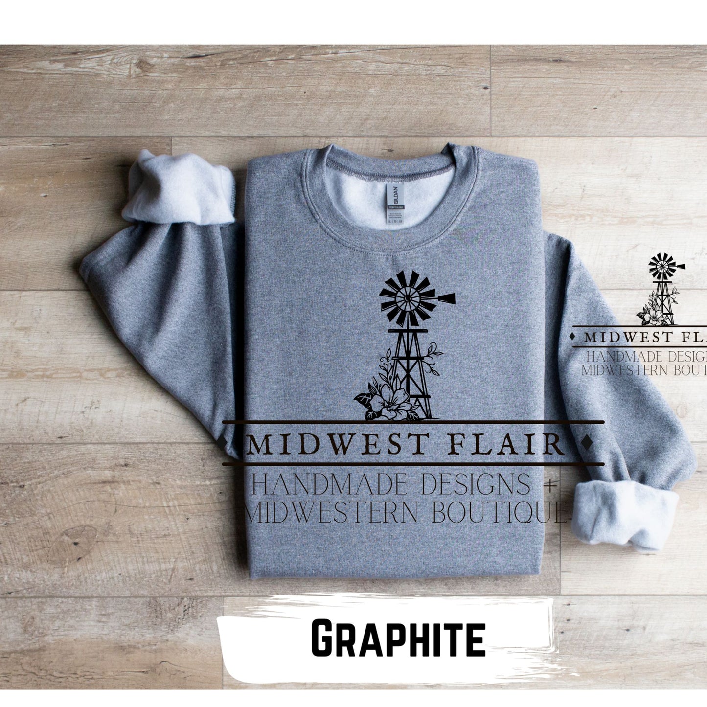 Daisies and Pumpkins- Graphic Sweatshirt