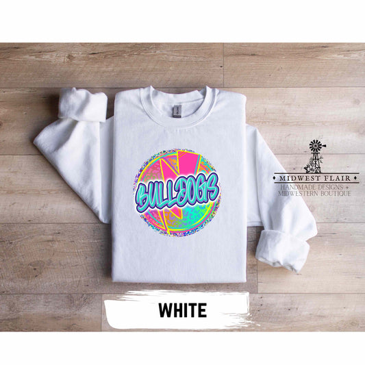 Colorful Bulldogs - Adult Unisex Heavy Blend™ Crewneck Sweatshirt