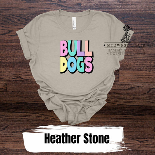 Colorful Bulldogs- Adult Unisex Jersey Short Sleeve Tee
