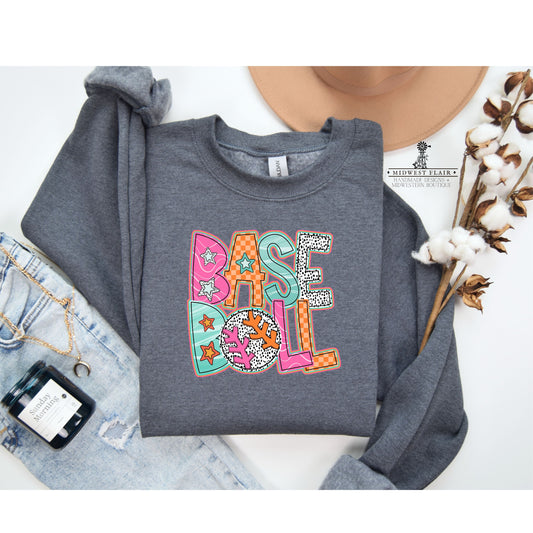 Funky Baseball- Unisex Heavy Blend™ Crewneck Sweatshirt