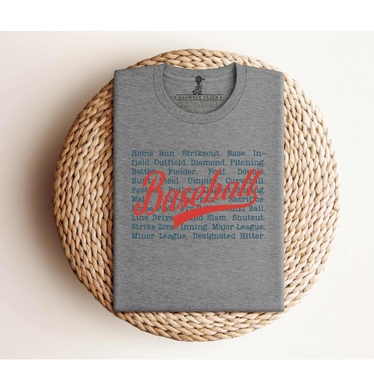 Baseball Words- Adult Unisex Jersey Short Sleeve Tee
