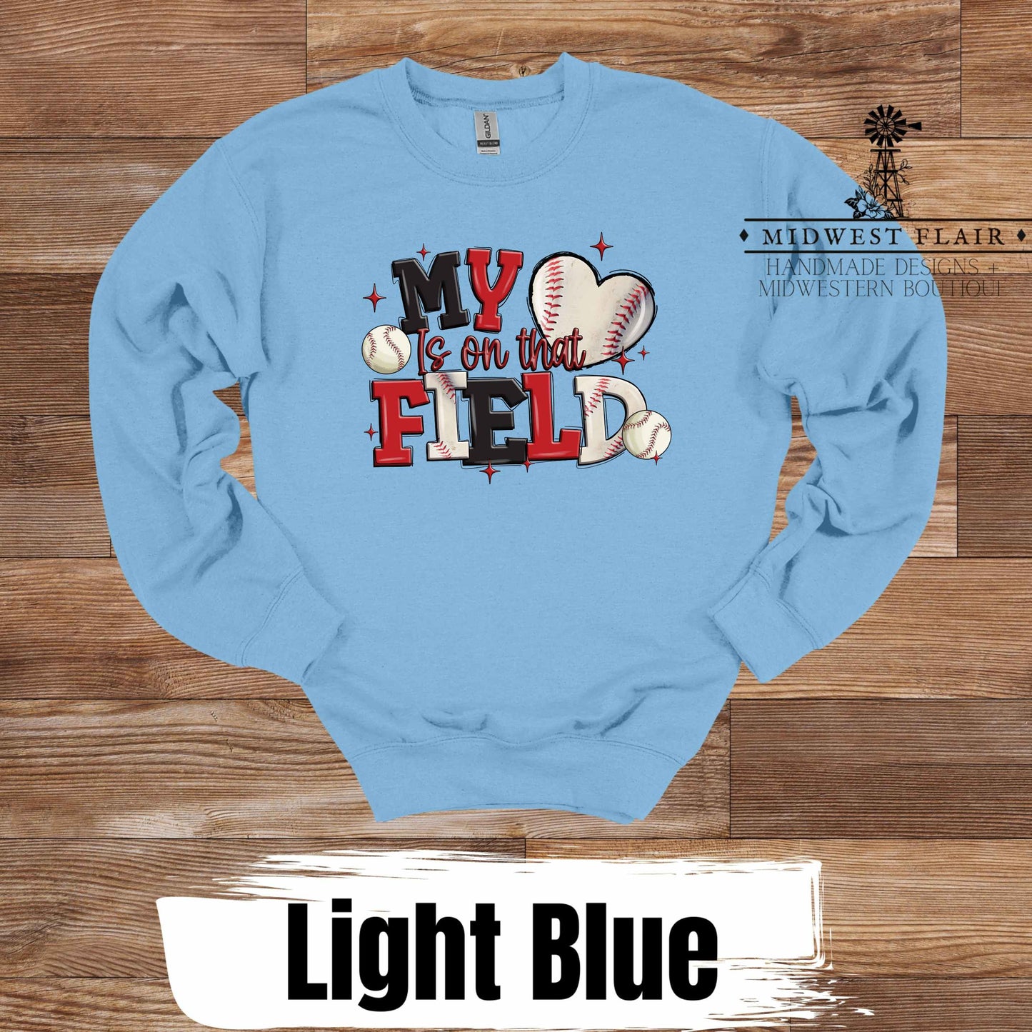 Baseball My Heart Is on That Field- Unisex Heavy Blend™ Crewneck Sweatshirt