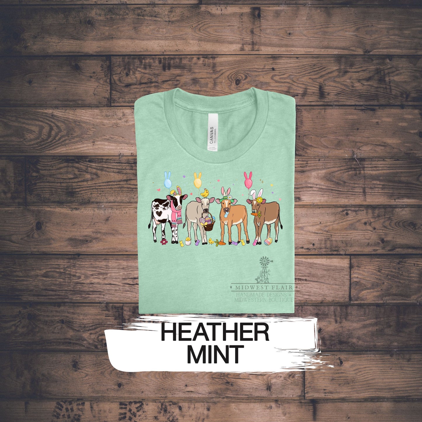 Easter Cows- T Shirt [Choose Your Shirt Color]