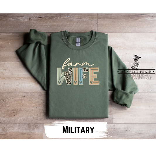 Farm Wife- Crewneck [Choose Your Shirt Color]