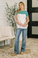 Walk in Central Park Ribbed Knit Color Block Pullover