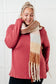 Wanderlust Wrap Oversized Plaid Fringe Scarf in Light Brown