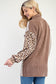 Celeste Full Size Leopard Contrast Button Up Shacket