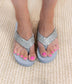 Evita Rhinestone Sandal in Grey