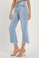 RISEN Full Size High Rise Raw Edge Crop Jeans