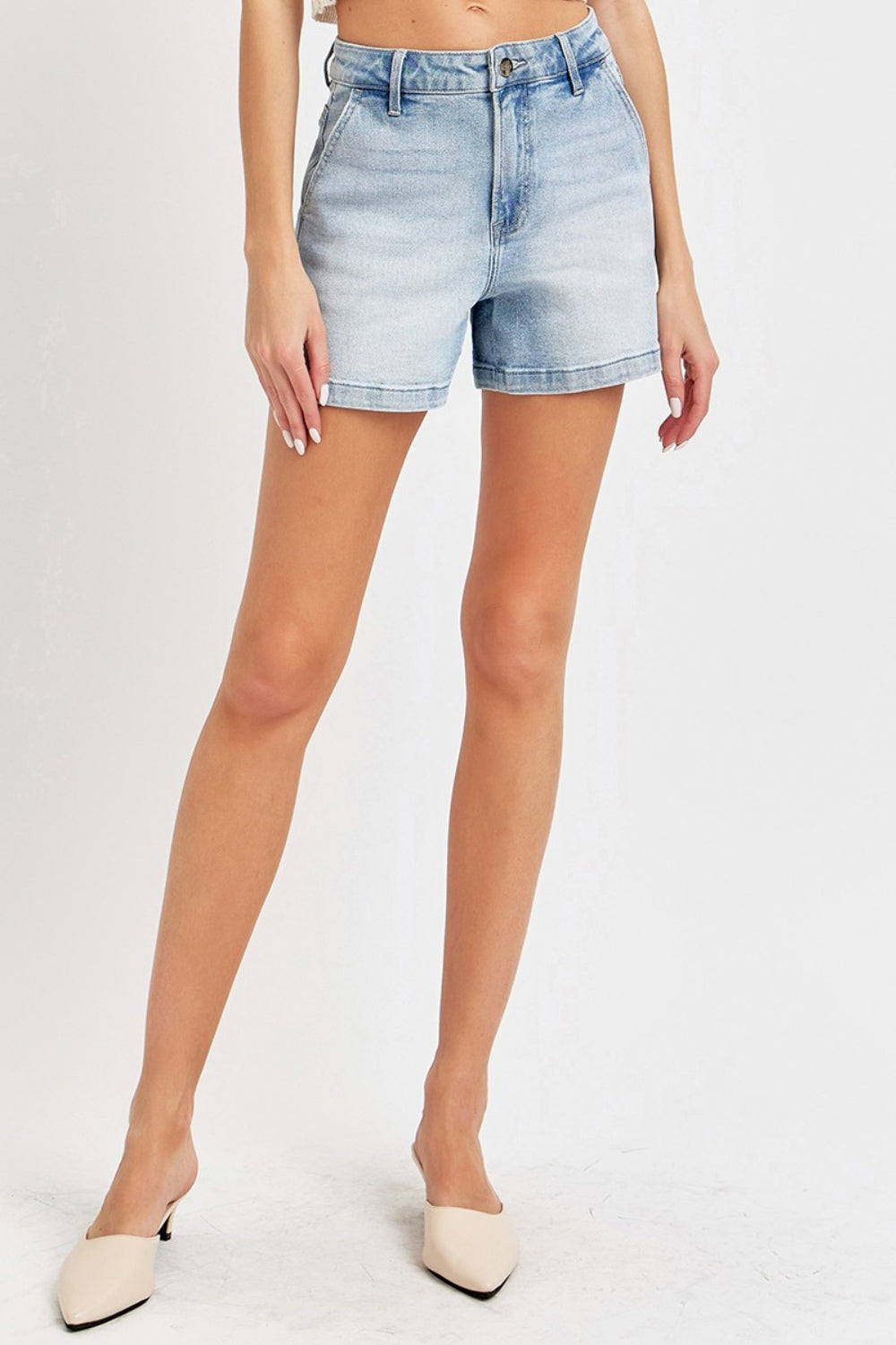 Risen Full Size High Rise Denim Shorts