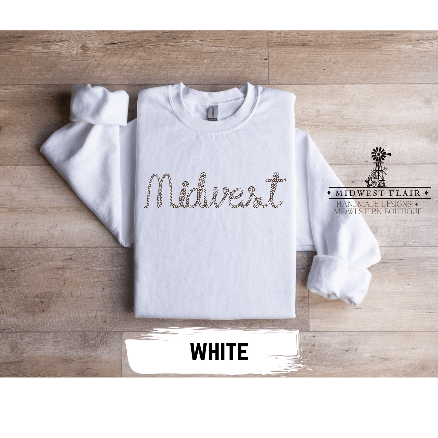 Midwest Rope Design- Crewneck [Choose Your Shirt Color]