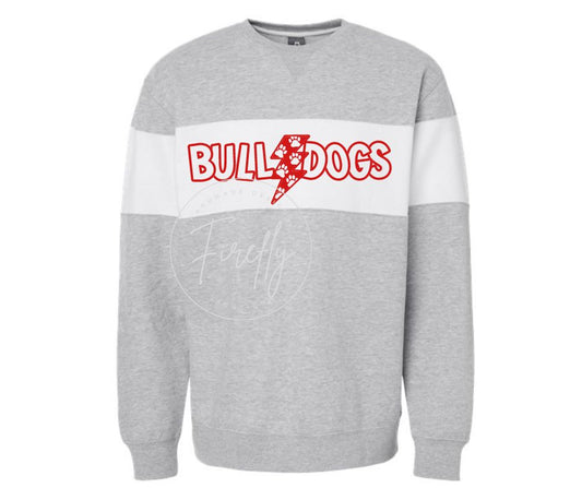 Bulldogs- Colorblock Crewneck Lightning