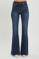 RISEN High Waist Raw Hem Flare Jeans