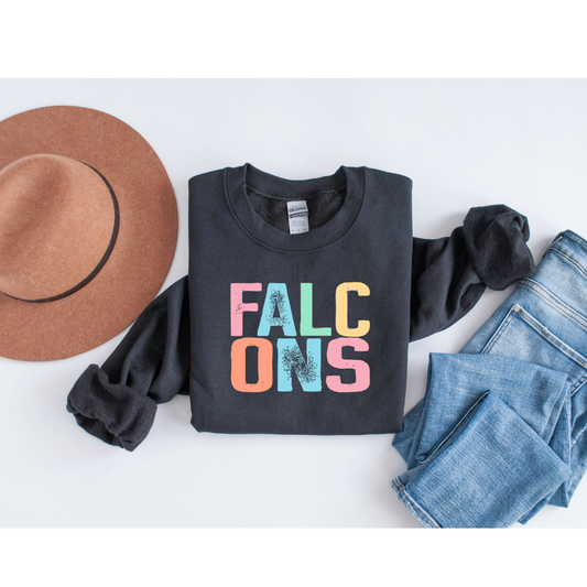 Colorful Falcons- Crewneck