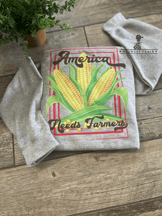 America Needs Farmers- Crewneck